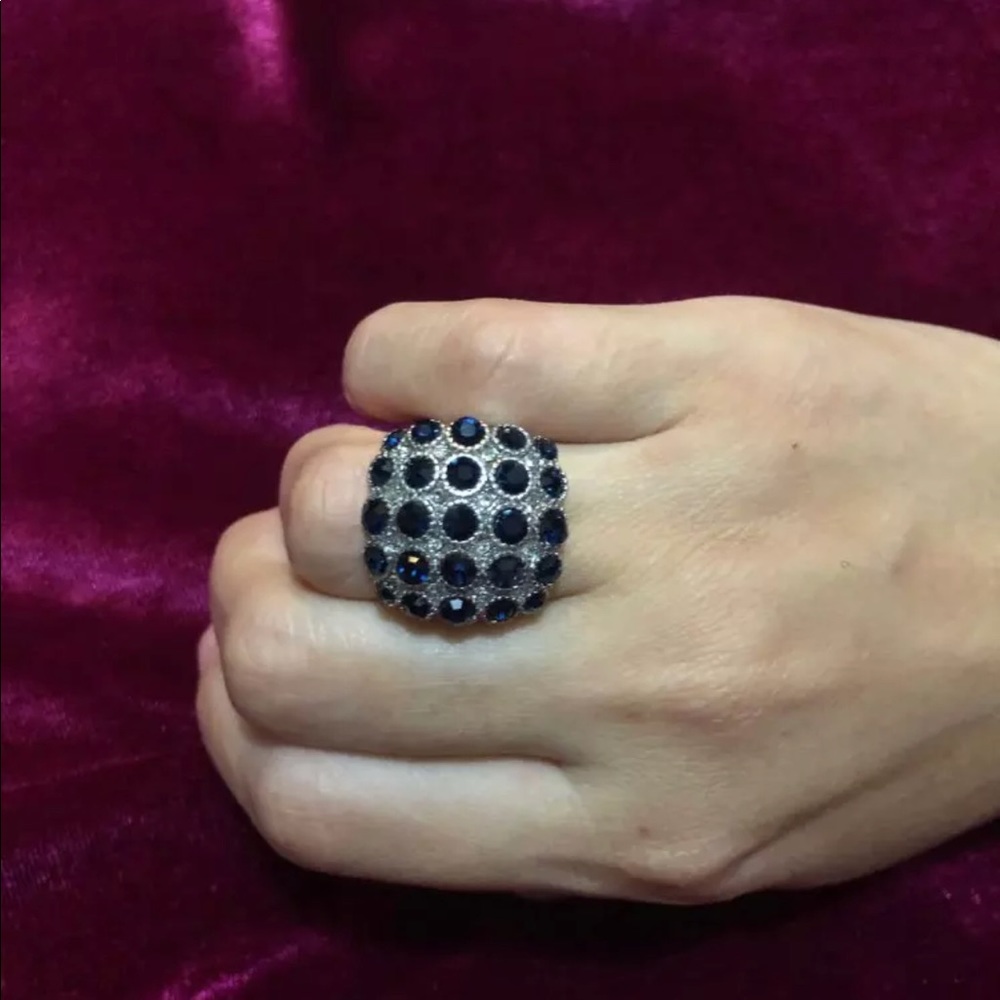 Luxury 925 Silver Sapphire Ring  New - Picture 6 of 11
